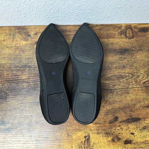 Rothys The Point Black Knit Comfort Slip On Ballet Flats Womens 6.5 Black - Picture 6 of 7